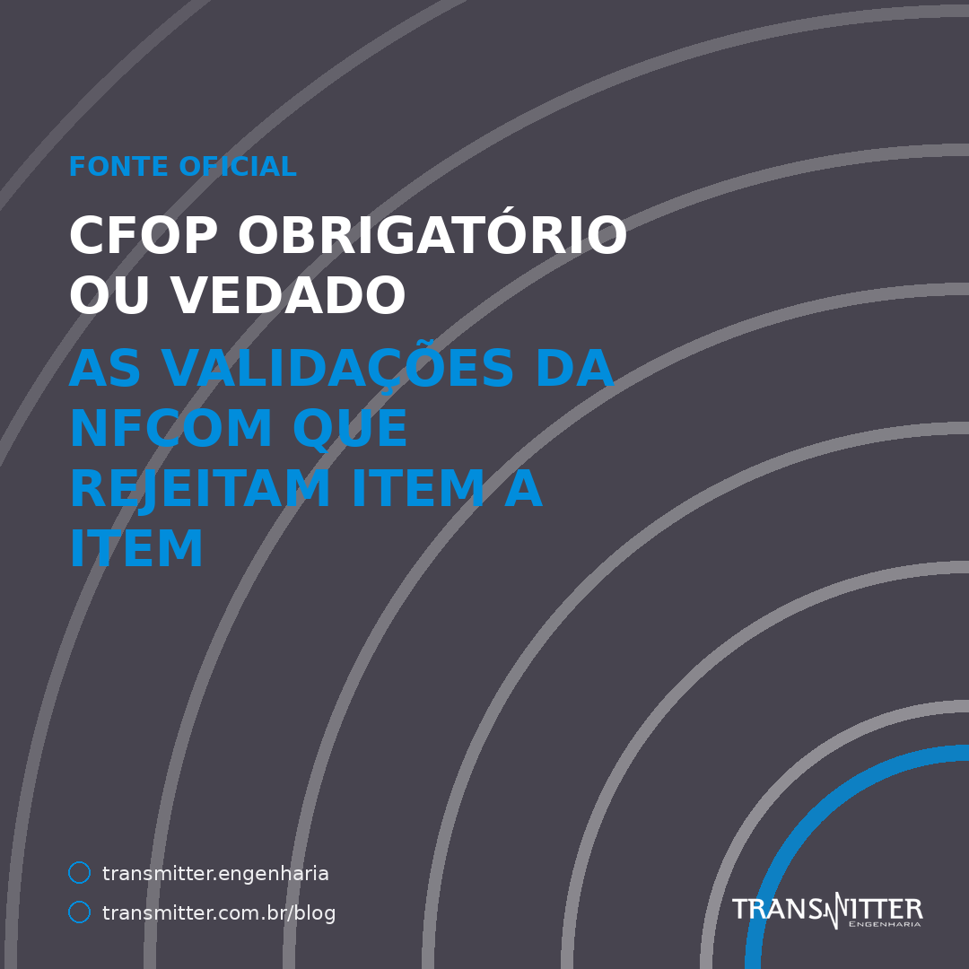CFOP obrigatório ou vedado